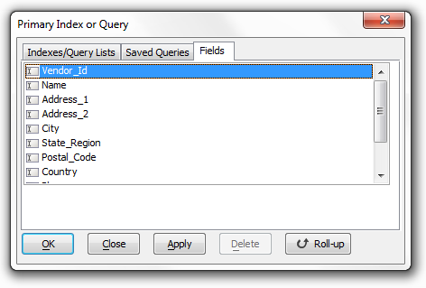 Ug Primary Index Or Query Tab3