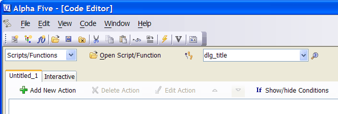 Code Editor Blank New Action