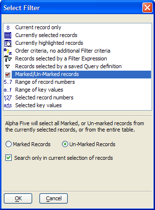 Um Exclude Marked Records