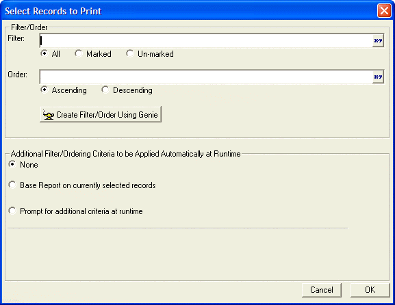 Select Records To Print