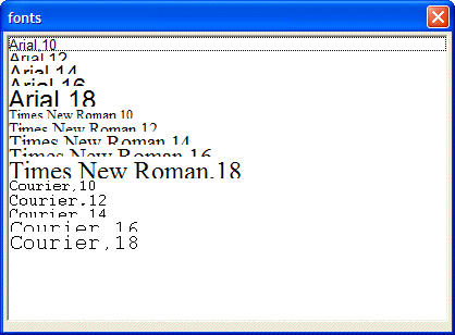 Xd List Box Multiple Fonts