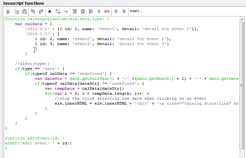 Javascript Functions For Calendar Draw
