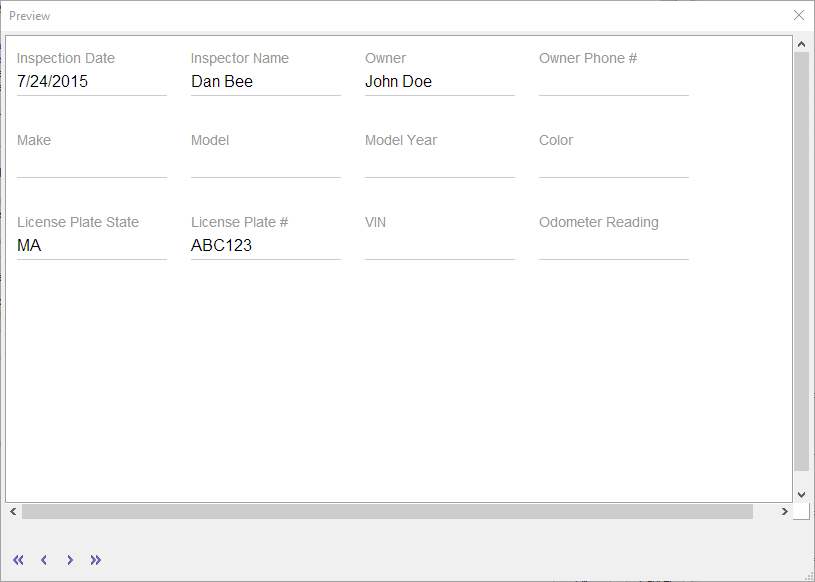 The Form View Builder Preview window.