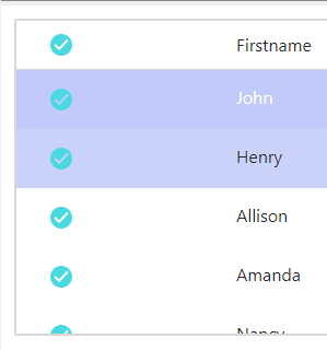 Check-box select control using SVG icons with customized stroke and fill colors.