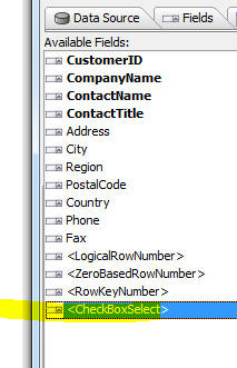 Checkbox select control in the Column layout.