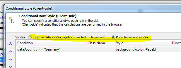 Conditionalrowstyle