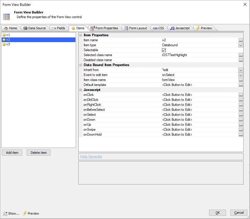 The Items Pane