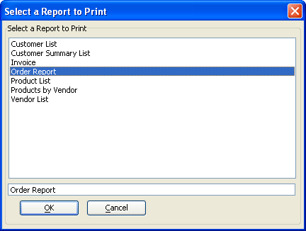 Xb Select A Report To Print