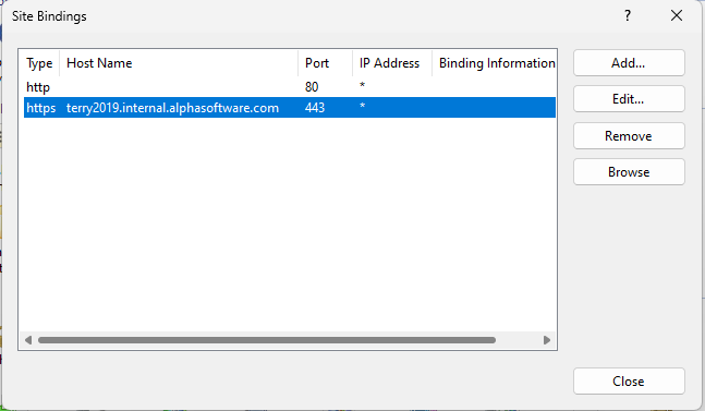 Set Cert Site Bindings