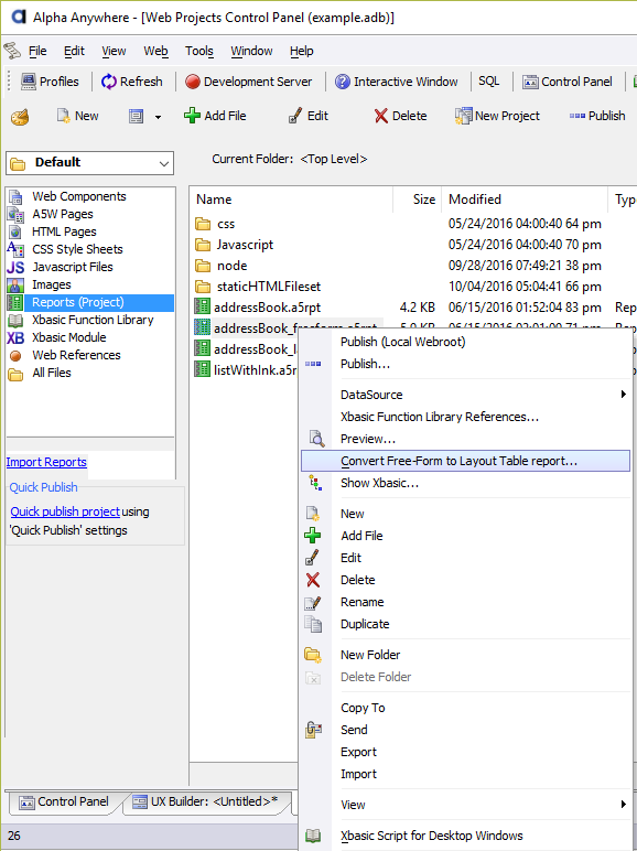 Convert Freeform Web2