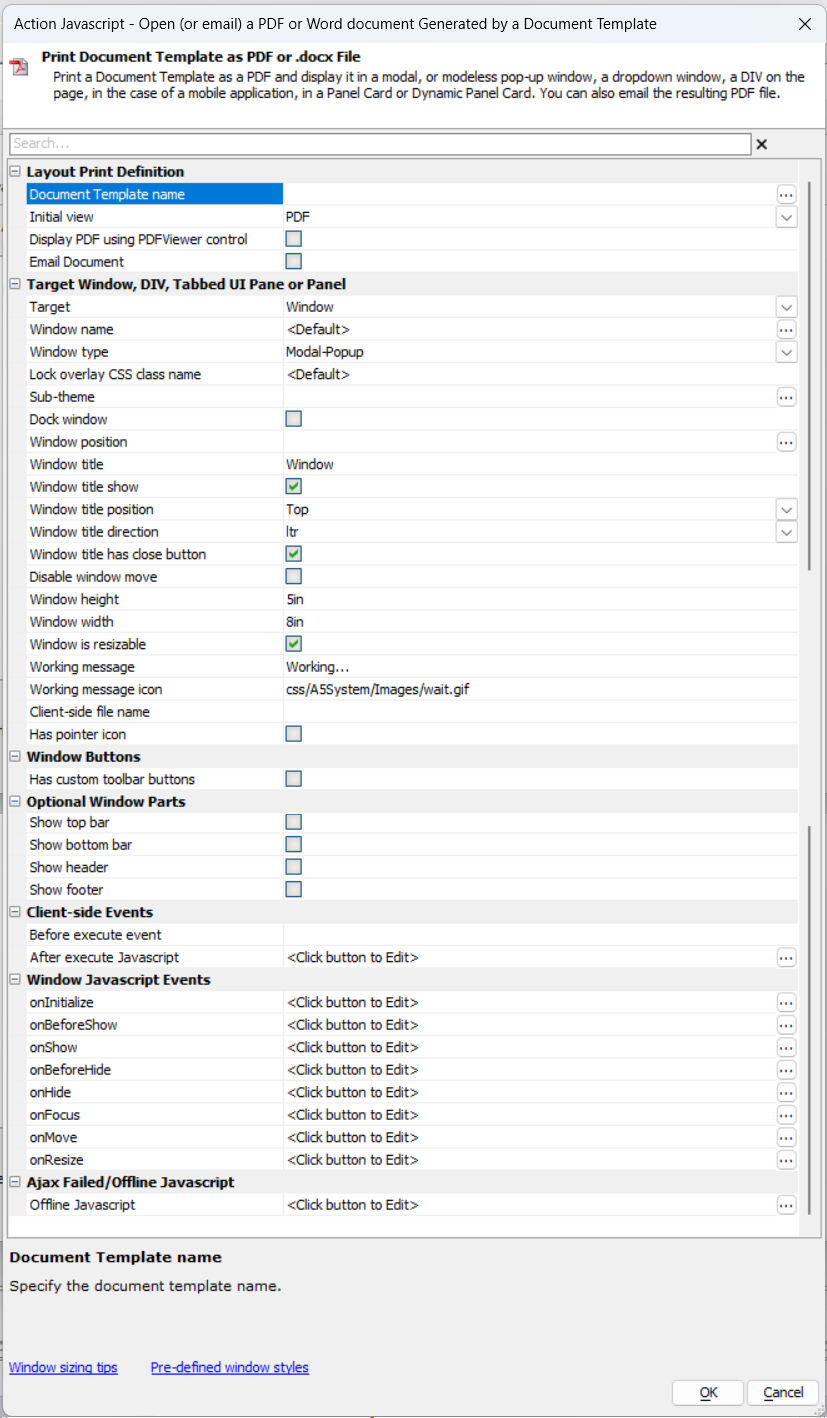 Open  Or Email  A Pdf Or Word Document Generated By A Document Template