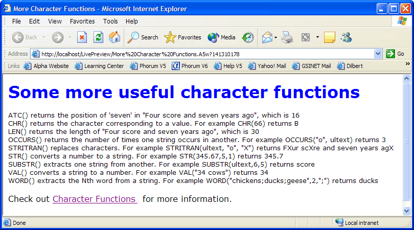 Wpt More Character Functions