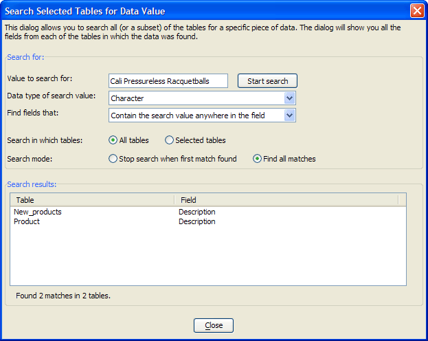 Ug Search Tables()