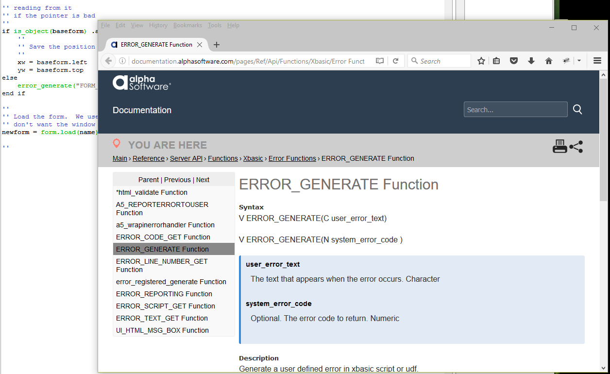 Help Function Single Reference