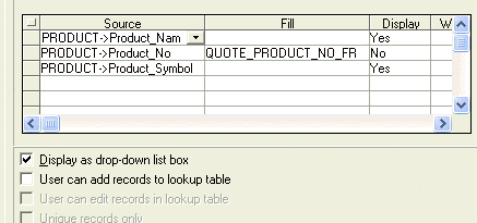 Field Rules Product Lookup Tab 2