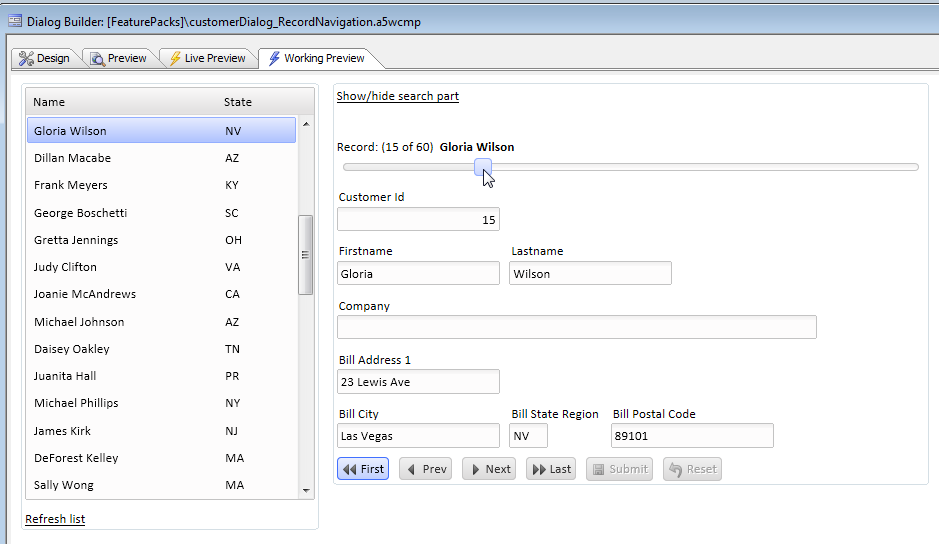Dialog Record Navigation 1