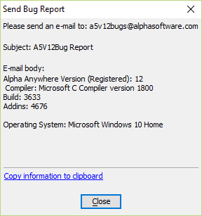 Bug Report Send3